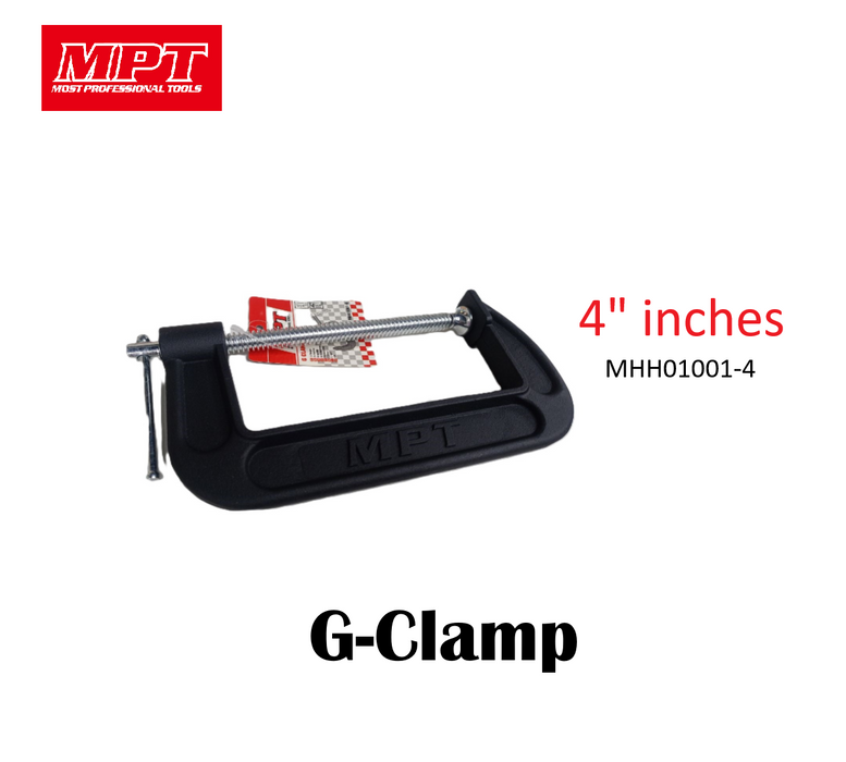MPT 4" | 6" G Clamp MHH01001-4 | MHH01001-6 HT •MOST PROFESSIONAL TOOLS •