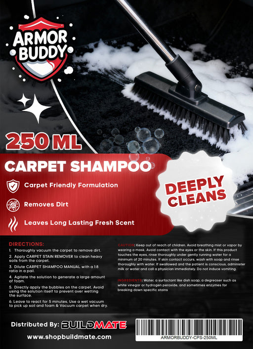 BUILDMATE ARMOR BUDDY Car Care Series Carpet Shampoo 250ML | Interior Fabric Cleaner & Stain Remover