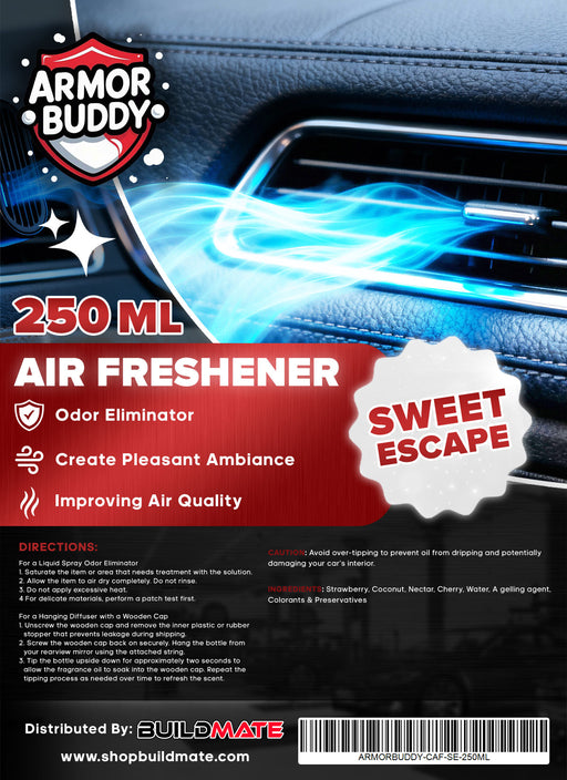 BUILDMATE ARMOR BUDDY Car Care Series Odour Eliminator Car Air Freshener 250ML – Sweet Escape