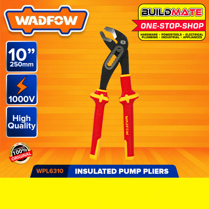 BUILDMATE Wadfow Insulated Pump Pliers 10" Inch 250mm Groove Plier for Plumbing Repair WPL6310 • WHT