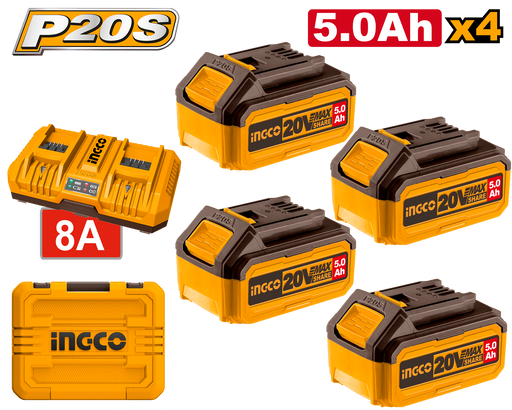 INGCO 20V P20S Lithium-Ion Battery and Charger Kit for Power Tools FBCLI20285 ICPT - BUILDMATE