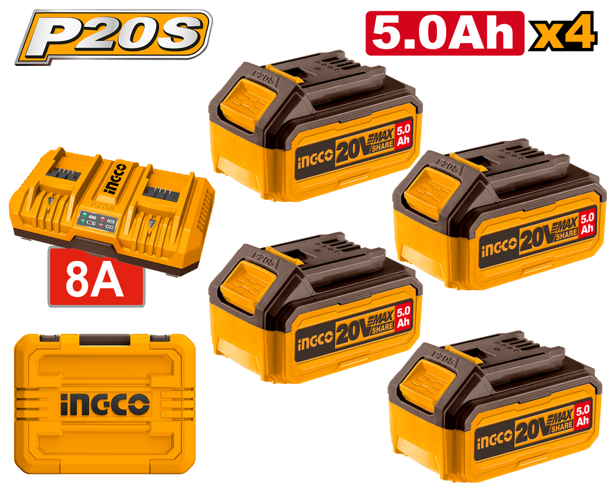 INGCO 20V P20S Lithium-Ion Battery and Charger Kit for Power Tools FBCLI20285 ICPT - BUILDMATE