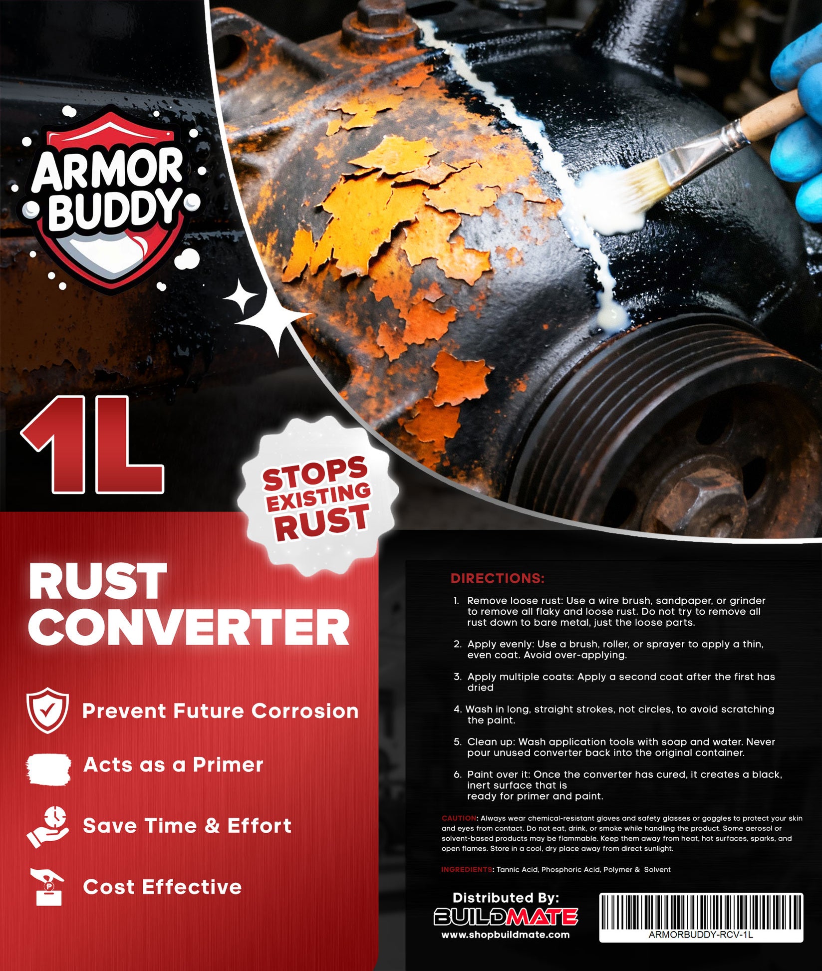 BUILDMATE ARMOR BUDDY Household Surface Cleaner Rust Converter 1L – An ...
