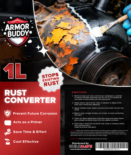 BUILDMATE ARMOR BUDDY Household Surface Cleaner Rust Converter 1L – Anti-Corrosion Primer