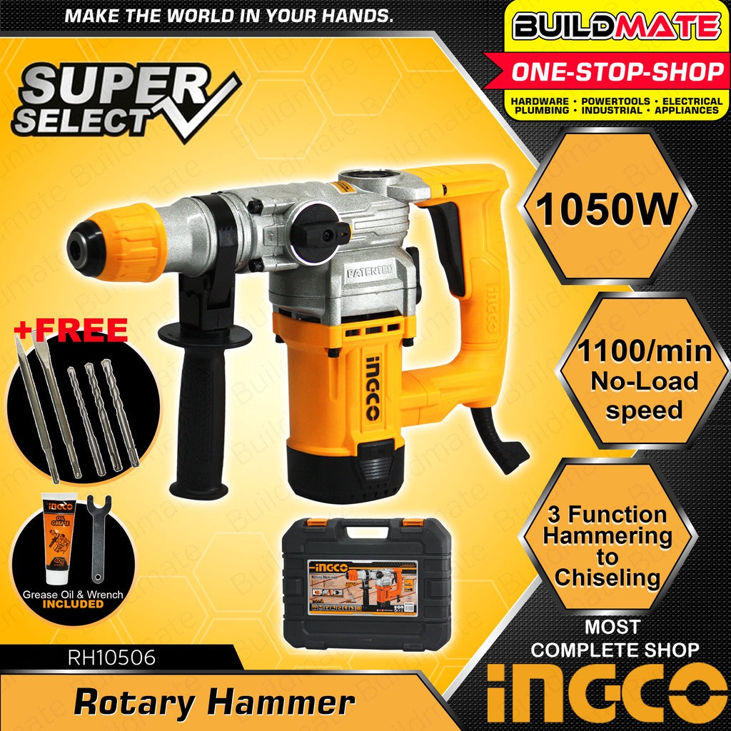 INGCO Rotary Hammer Drill 1050W RH10506 100 ORIGINAL / AUTHENTIC •BUI