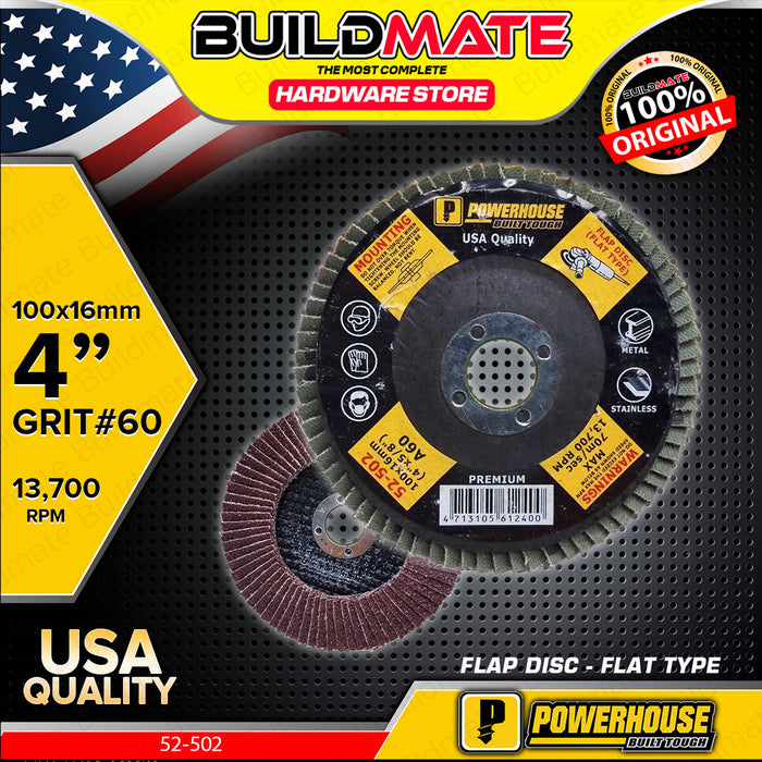 BUILDMATE Powerhouse Premium Flap Sanding Disc Flat Type 100x16mm Finishing Sanding Tool Wheel for Metal SOLD PER PIECE - PTAA