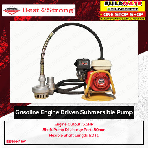 BUILDMATE Best & Strong Industrial Engine Driven Submersible Pump 5.5HP BS550+MP30V