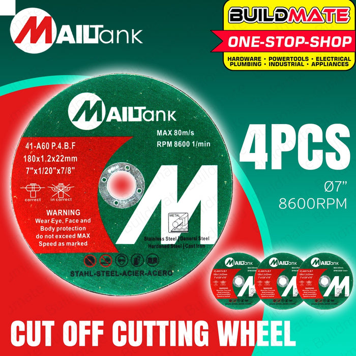 [4PCS] MAILTANK Cut Off Cutting Wheel Disc 7" 180mm x 1.2 •BUILDMATE•