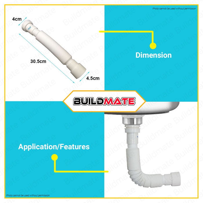 MECO Flexible PVC Plastic P-Trap For 1-1/4 & 1-1/2 #310 •BUILDMATE•