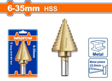 WADFOW 1/4" Titanium Step Drill Bit HSS Drilling Tool for Power Drill - WHT | BUILDMATE