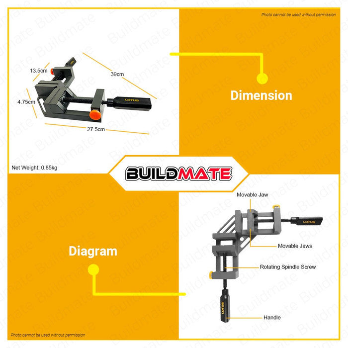 LOTUS Corner Clamp Quick 90° 65mm LTHT65CCX •BUILDMATE• LHT