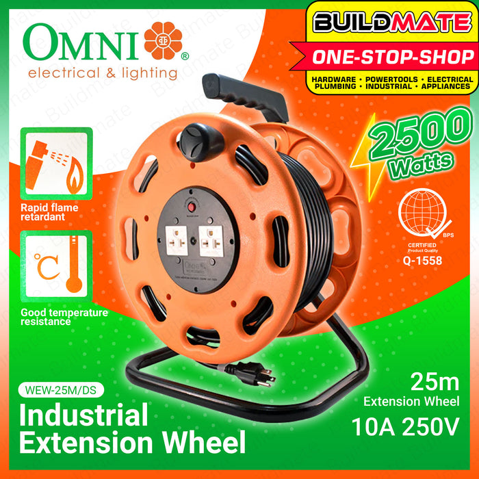 OMNI Industrial Extension Cord Wheel Power Strip 25M WEW25M/DS •BUILDMATE•