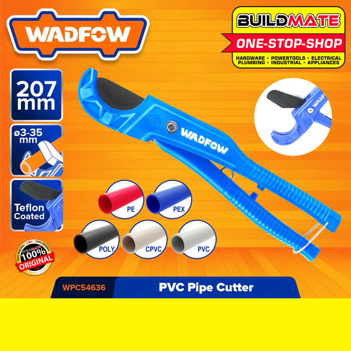 BUILDMATE Wadfow PVC Pipe Cutter 3-35mm | 3-42mm Sharp Blade Cutting Pipes Ratchet Scissors Type WHT