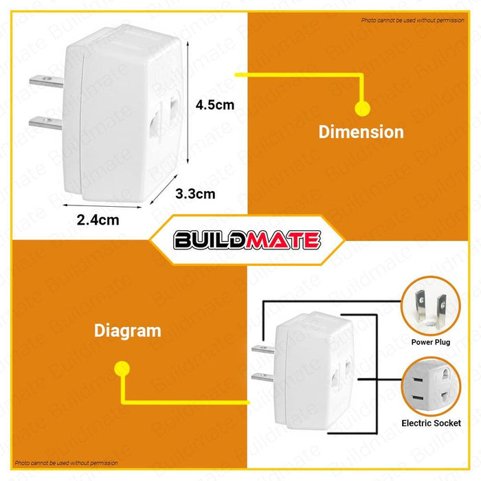 [WHOLESALE] BUILDMATE Omni 12PCS/BOX Octopus Adapter Triple Flat Tap to Flat Pin 10A 250V 3 Way Wall Tap Outlet Splitter AC Plug Adapter Socket WOA-003