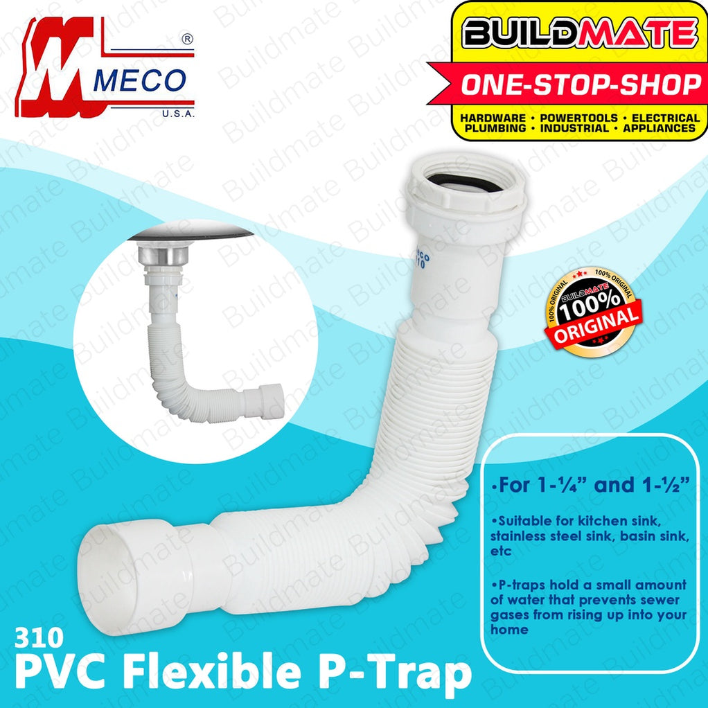 MECO Flexible PVC Plastic P-Trap For 1-1/4 & 1-1/2 #310 100% ORIGINAL ...