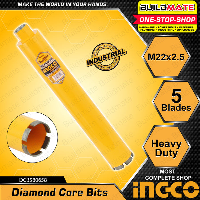 BUILDMATE Ingco Diamond Core Bit 65MM | 102MM | 152MM Wet and Dry Cutting Concrete with Rebar • IHT