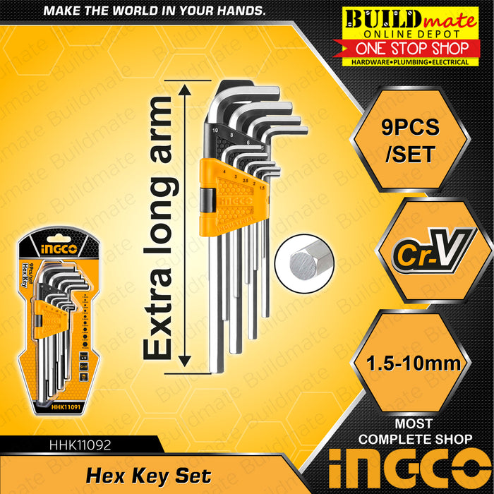 INGCO Hex Key 9PCS/SET CR-V HHK11092 •NEW ARRIVAL!• IHT