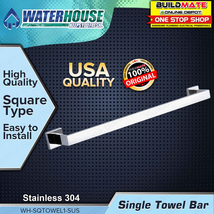 WATERHOUSE by POWERHOUSE Stainless Square Type Single Towel Bar WH-SQTOWEL1-SUS •BUILDMATE• PHWH