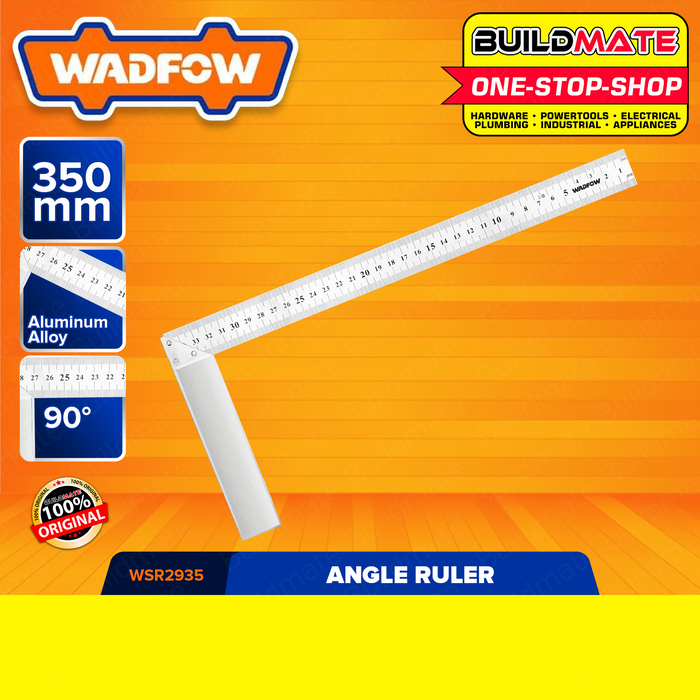 WADFOW Angle Square 350mm Measuring Tool L-Ruler L-Square Angle Ruler Alloy WSR2935 •BUILDMATE• WHT