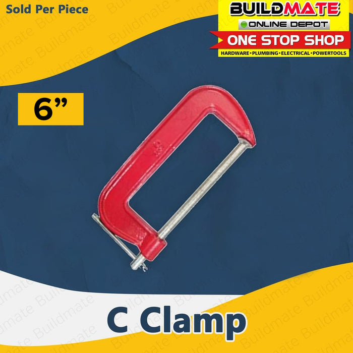 C Clamp Size 4" | 6" | 8"| 10" Heavy Duty Type Woodworking Clamp DIY Carpentry Clamping Device SOLD PER PIECE •BUILDMATE•