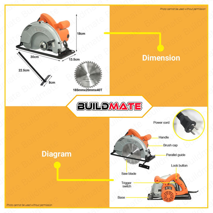 PROMAN Circular Saw 1300W CS1300 Heavy Duty •BUILDMATE•