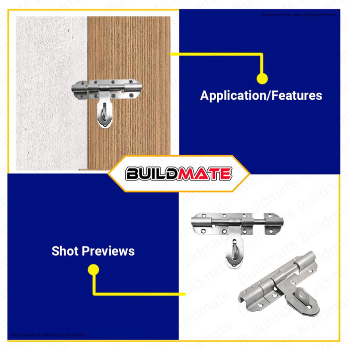 Armstrong Heavy Duty Stainless Steel Barrel Bolt with Hasp 6'' HBL-6 •BUILDMATE•