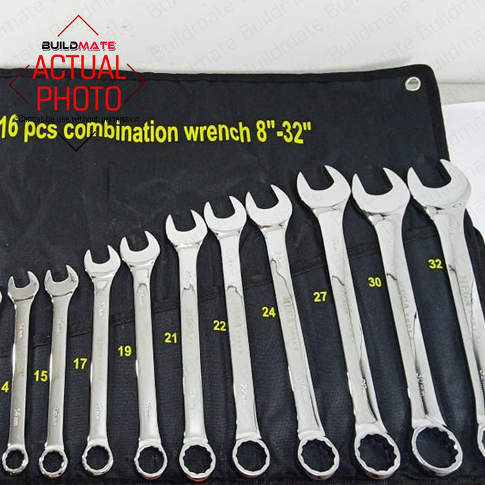 FUJIMA/MEGA Combination Wrench Set  16PCS (8-32mm) SOLD PER SET  BUILDMATE•