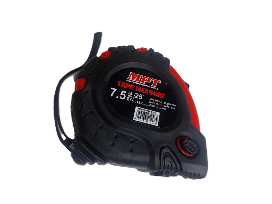 MPT Tape Measure 5m | 7.5m  (Rubber Cover) MHE01005B-5M | MHE01005B-75M HT • MOST PROFESSIONAL TOOLS •