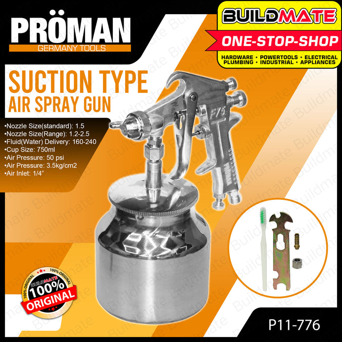 PROMAN Suction Type Air Spray Gun 750ml Professional Air Paint Sprayer Spray Guns P11-776 •BUILDMATE