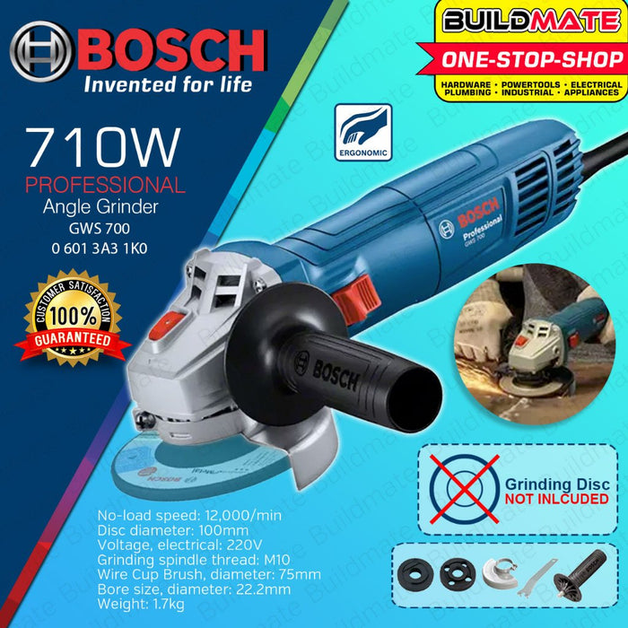 BOSCH 4" Inch Electric Angle Grinder 670W / 710W Mini Grinding Machine Wood Cutting •BUILDMATE• COC