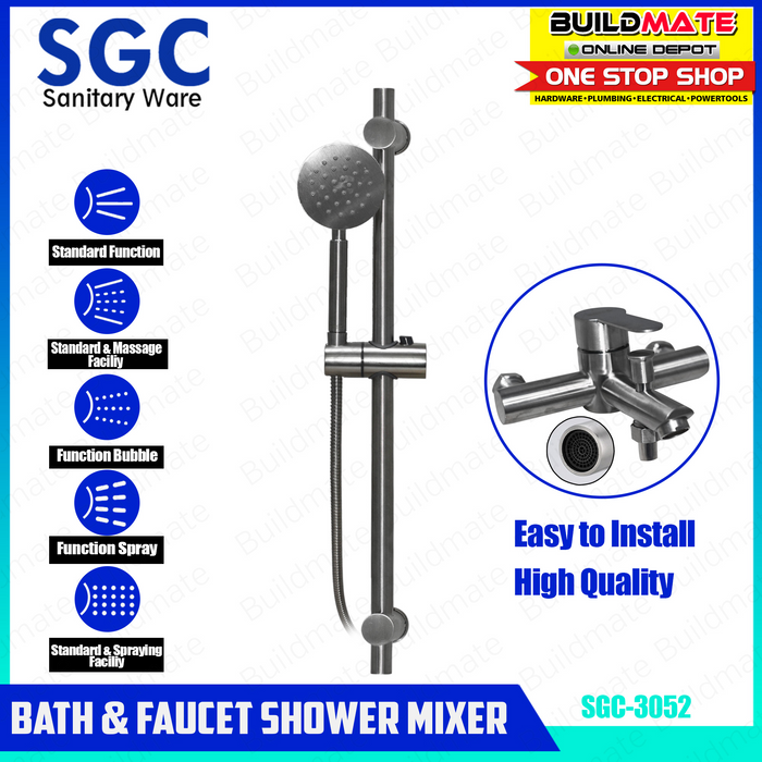 S.G.C. Bath and Faucet Shower Mixer Pure Stainless 304 SGC-3052 •BUILDMATE• (3 box)