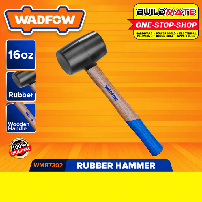 BUILDMATE Wadfow Rubber Mallet Hammer 8oz | 16oz Hardwood Handle Maso Martilyo Multifunctional • WHT