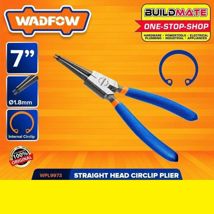 WADFOW Circlip Pliers 7" Straight Head External Circlip Plier Carbon Steel WPL9971 •BUILDMATE• WHT