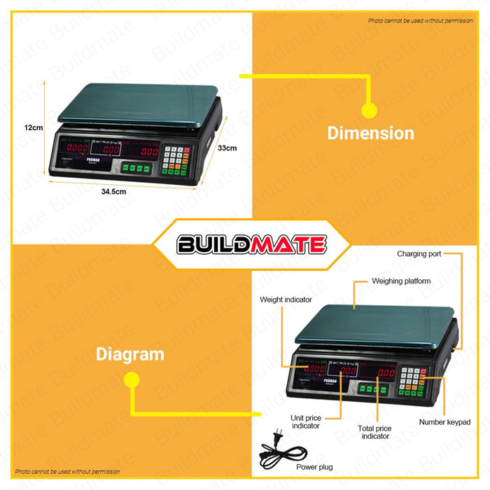 PROMAN Digital Weighing Measuring Scale P-C201 •BUILDMATE•