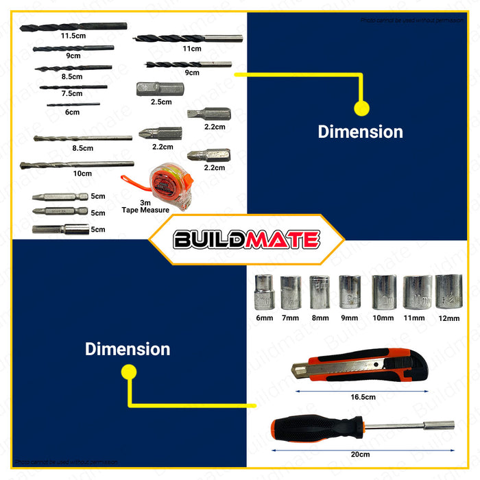 FUJIMA Impact Drill Tool Kit 28PCS/SET 720W FT-ID720KIT / HOYOMA HTID-700KIT •BUILDMATE•