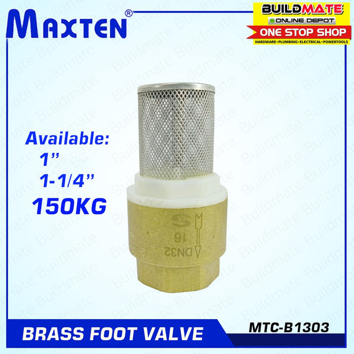 MAXTEN Brass Foot Valve with Screen 150KG MTC-B1303 •BUILDMATE•
