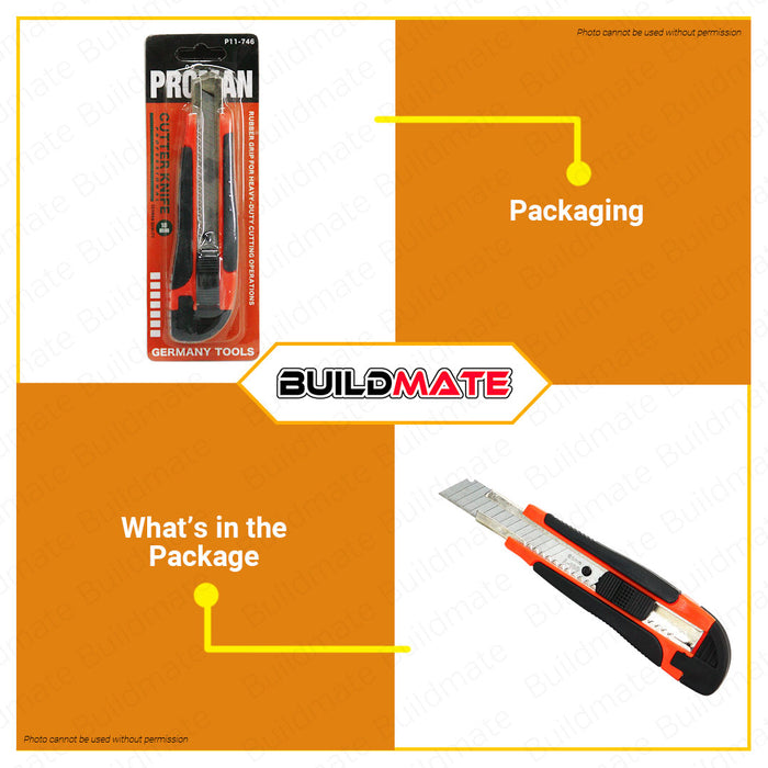 PROMAN GERMANY Utility Knife Cutter 18mm P11-746 •BUILDMATE•