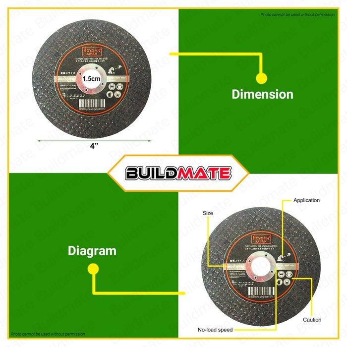 HOYOMA Cutting Disc Wheel For Steel 4" Inch For Angle Grinder Cutting Wheel •BUILDMATE• HYMHT