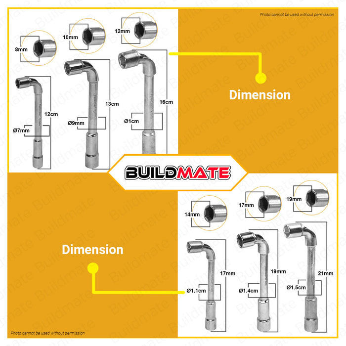 Hoteche L-Type Wrench 8mm/10mm/12mm/14mm/17mm/19mm SOLD PER PIECE •BUILDMATE• 