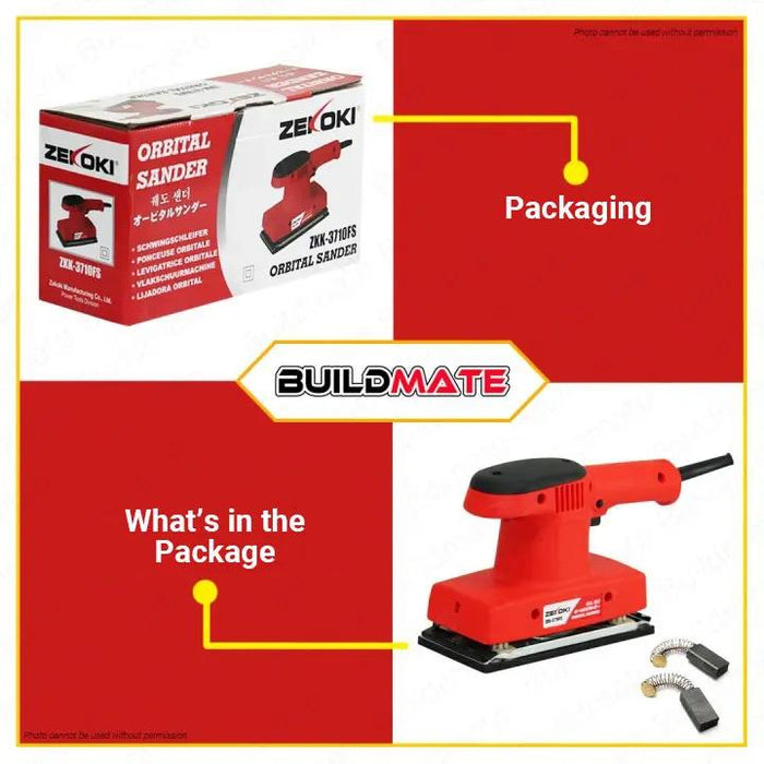 BUILDMATE Zekoki Orbital Sander 180W Electric Wood Finishing Palm Sanding Polishing Machine Power Tool ZKK-3710FS / ZKK-9036OS
