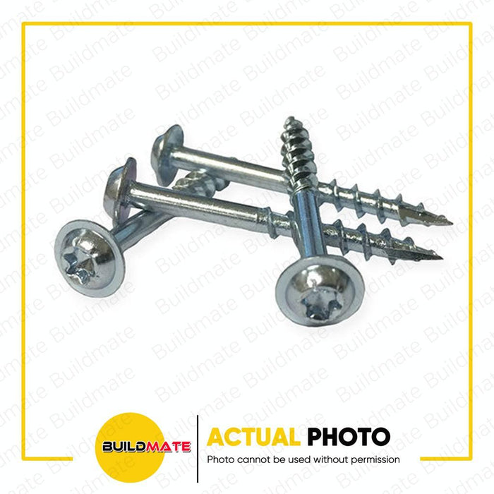 BUILDMATE Milescraft 100PCS/PACK Pocket Screw Coarse 1"  / 1.25"  / 1.5" Self -Tapping T20 Washer Head Pocket Hole Star Screws  #5201 #5202 #5204