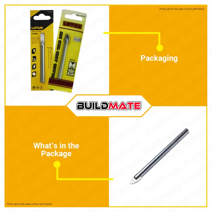 LOTUS Glass Tile Bit 3mm | 5mm | 6mm | 8mm | 10mm SOLD PER PIECE •BUILDMATE• LPA