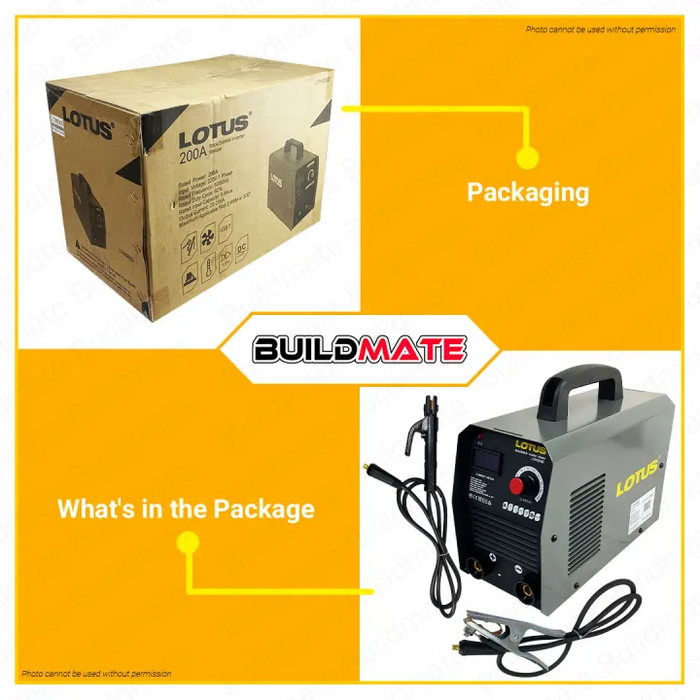 LOTUS INDUSTRIAL HEAVY DUTY Arc Inverter Welding Machine 200A LTIW200D + FREE LOTUS WELDING GLOVES •BUILDMATE• LWM