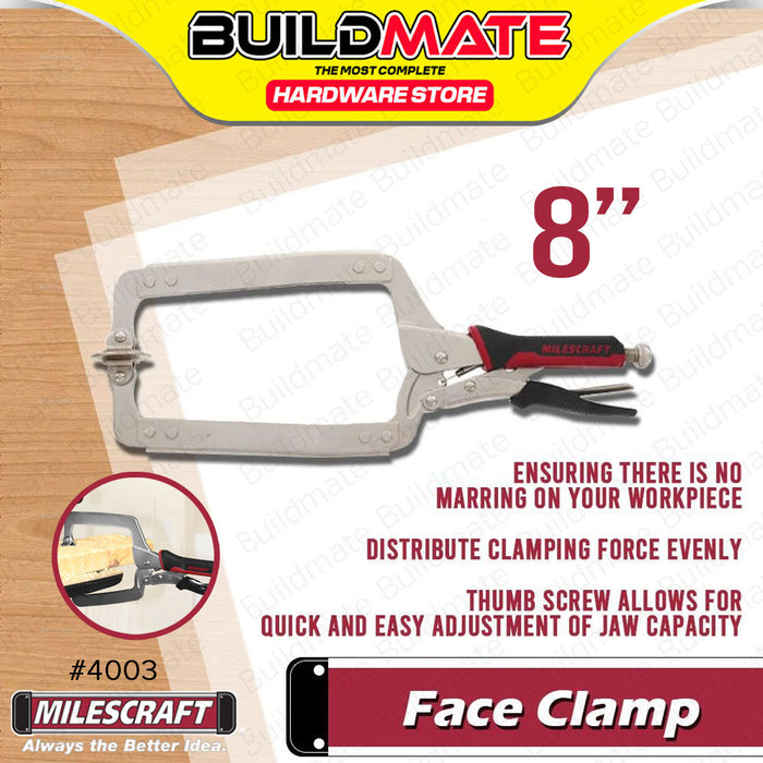 BUILDMATE Milescraft Face Clamp 6" / 8" Woodworking Pocket Hole Clamping for Repair Hand Tools FaceClamp #4002 / #4003