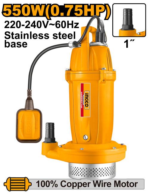 Buildmate x INGCO Submersible Water Pump 370W 0.5HP / 550W 0.75HP Clean Water Pump with Float Switch SPC37068-5 SPC55068-5 IPT