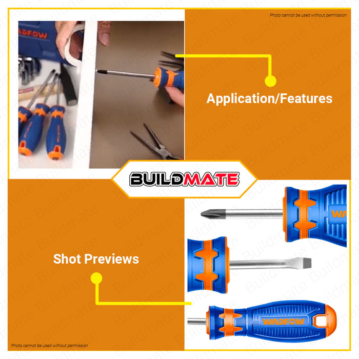 WADFOW Slotted & Phillips Screwdrivers 38mm | 100mm | 150mm | 200mm [SOLD PER PIECE] •BUILDMATE• WHT