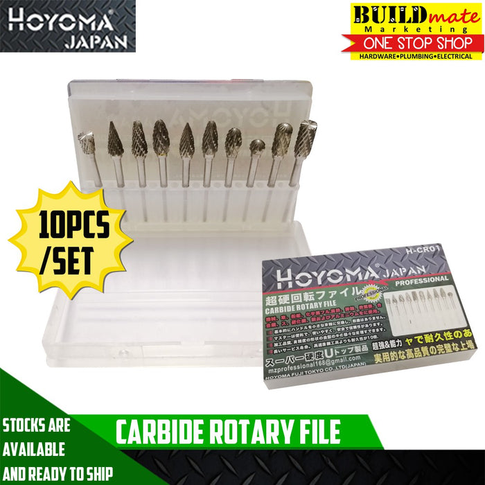 HOYOMA 10PCS Carbide Rotary File Set H-CR01 •BUILDMATE• HYMA
