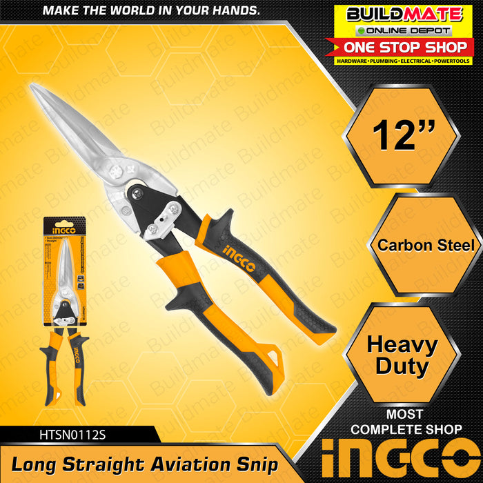 INGCO Long Straight Aviation Snip 12" HTSN0112S  •BUILDMATE• IHT