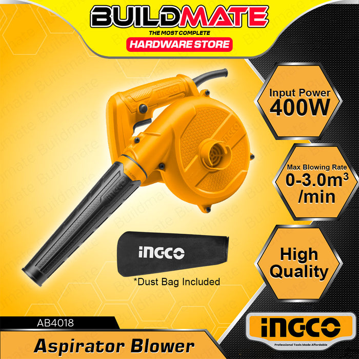 BUILDMATE Ingco Electric Air Blower 400W Hand Operated Dust Cleaner Blow Machine with Dust Bag AB4018 | AB4038 IPT