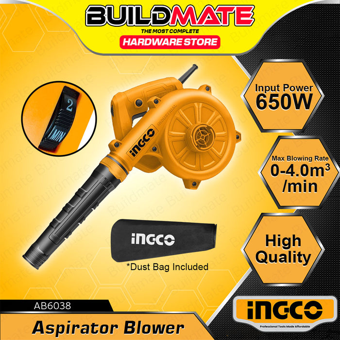 BUILDMATE Ingco Electric Aspirator Air Blower 600W / 650W Dust Cleaning Collector with Variable Speed Control AB6008 / AB6038 - IPT